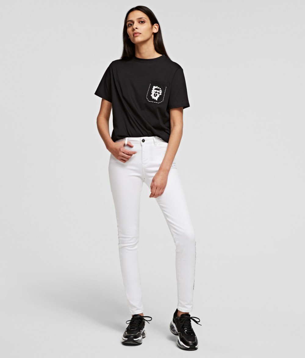 Nadrág Karl Lagerfeld Skinny White Denim Pants