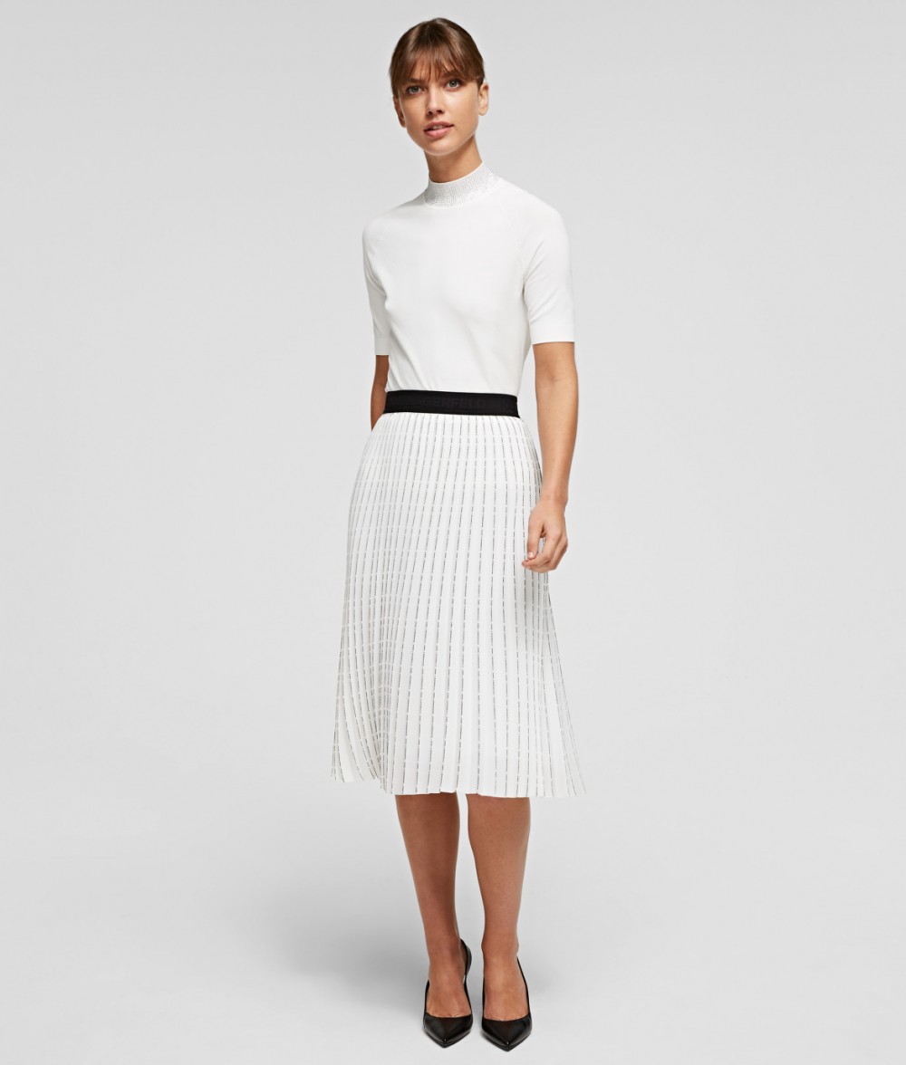 Szoknya Karl Lagerfeld Pleated Skirt W/ Logo