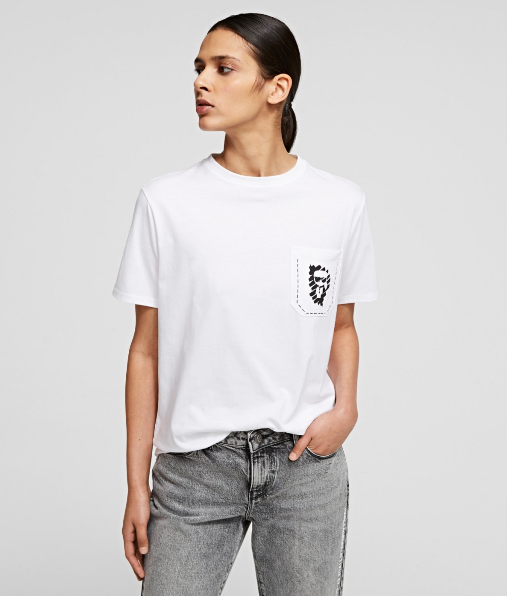 Póló Karl Lagerfeld Ikonik Graffiti Pocket Tee