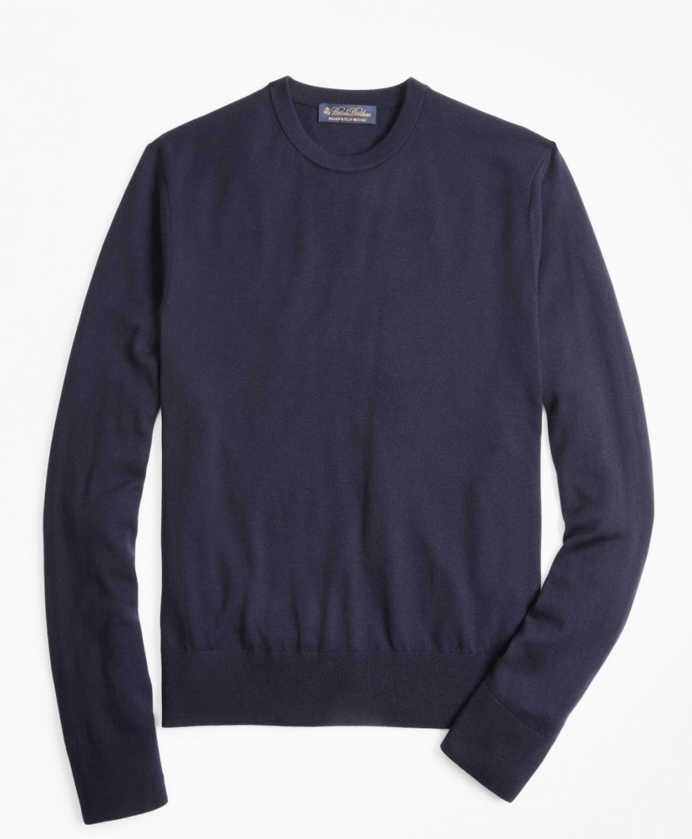 Pulóver Brooks Brothers Brookstech Merino Wool Crewneck Sweater