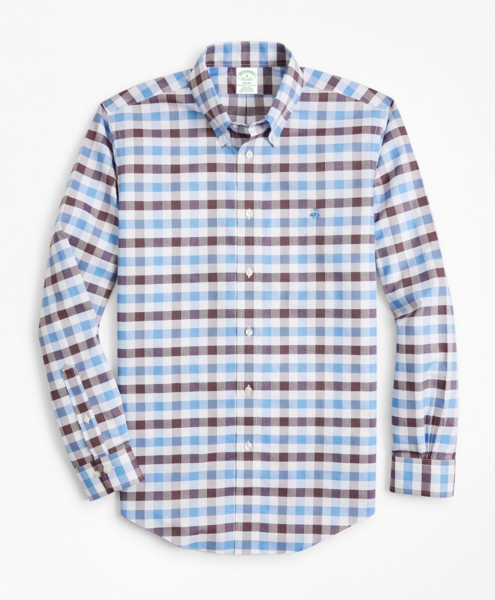 Ing Brooks Brothers Non-Iron Milano Fit Multi-Gingham Dobby Sport Shirt