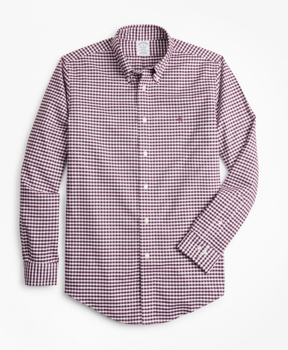 Ing Brooks Brothers Non-Iron Regent Fit Heathered Gingham Sport Shirt