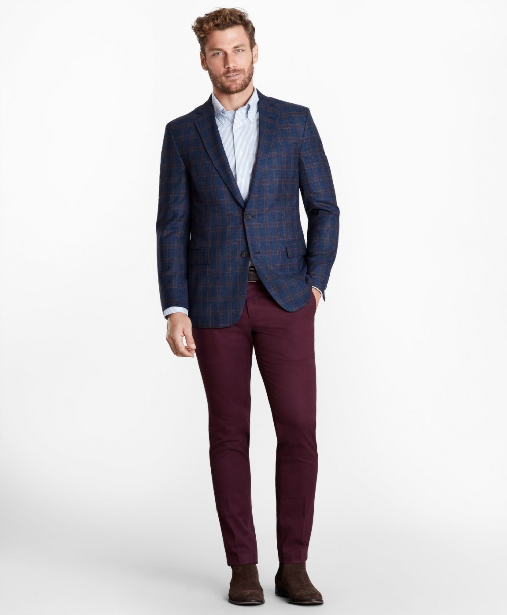 Nadrág Brooks Brothers Soho Fit Supima Cotton Stretch Chinos