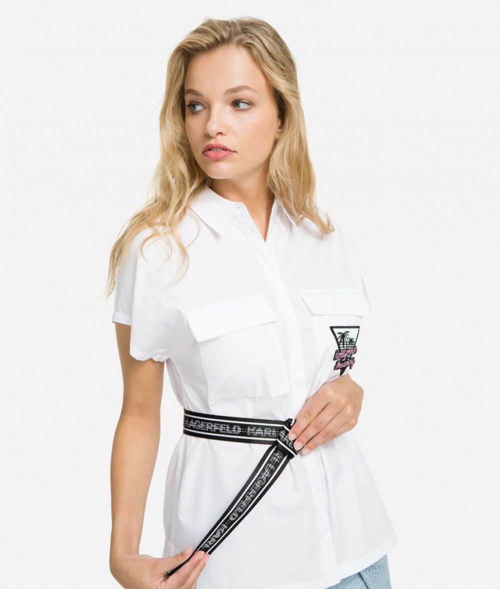 Ing Karl Lagerfeld Karlifornia Sslv Poplin Shirt