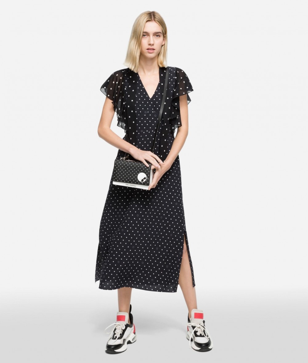 Ruha Karl Lagerfeld Karl Dots Maxi Dress W/ Tie