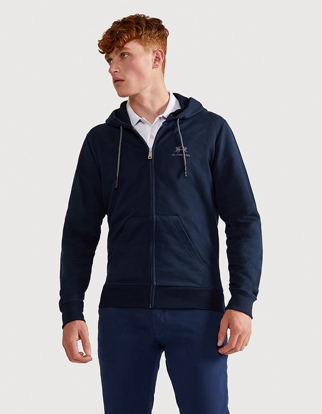 Melegítő Felső La Martina Man Full Zip Hooded Cotton Fle
