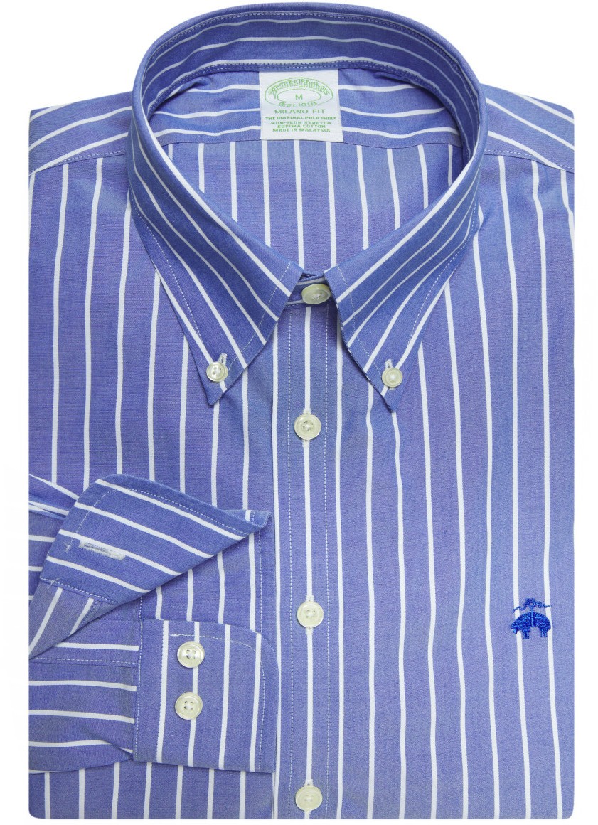 Ing Brooks Brothers Spt Ml Eci Ni Broadcloth Shirts Milano Grndstpdkbl