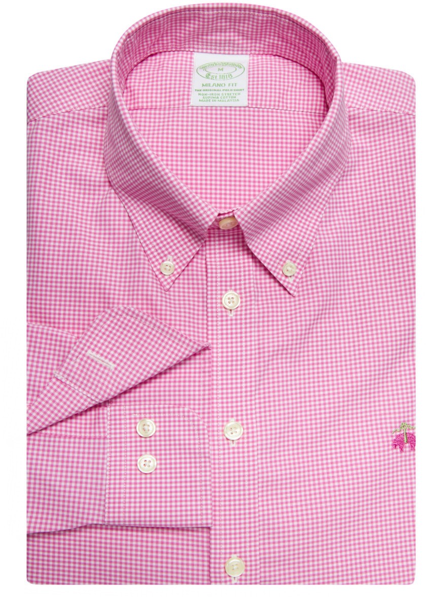 Ing Brooks Brothers Spt Ml Eci Ni Broadcloth Shirts Milano Gingpink