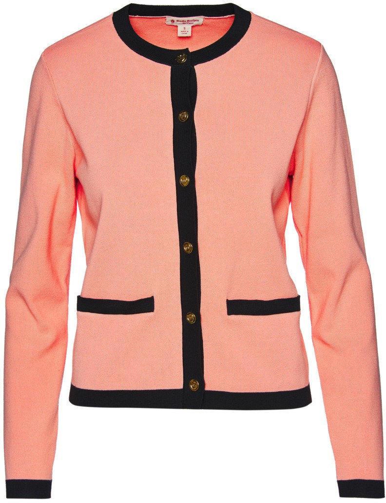 Kardigán Brooks Brothers Swt Ctn Blend Button Cardigan Coral Pink