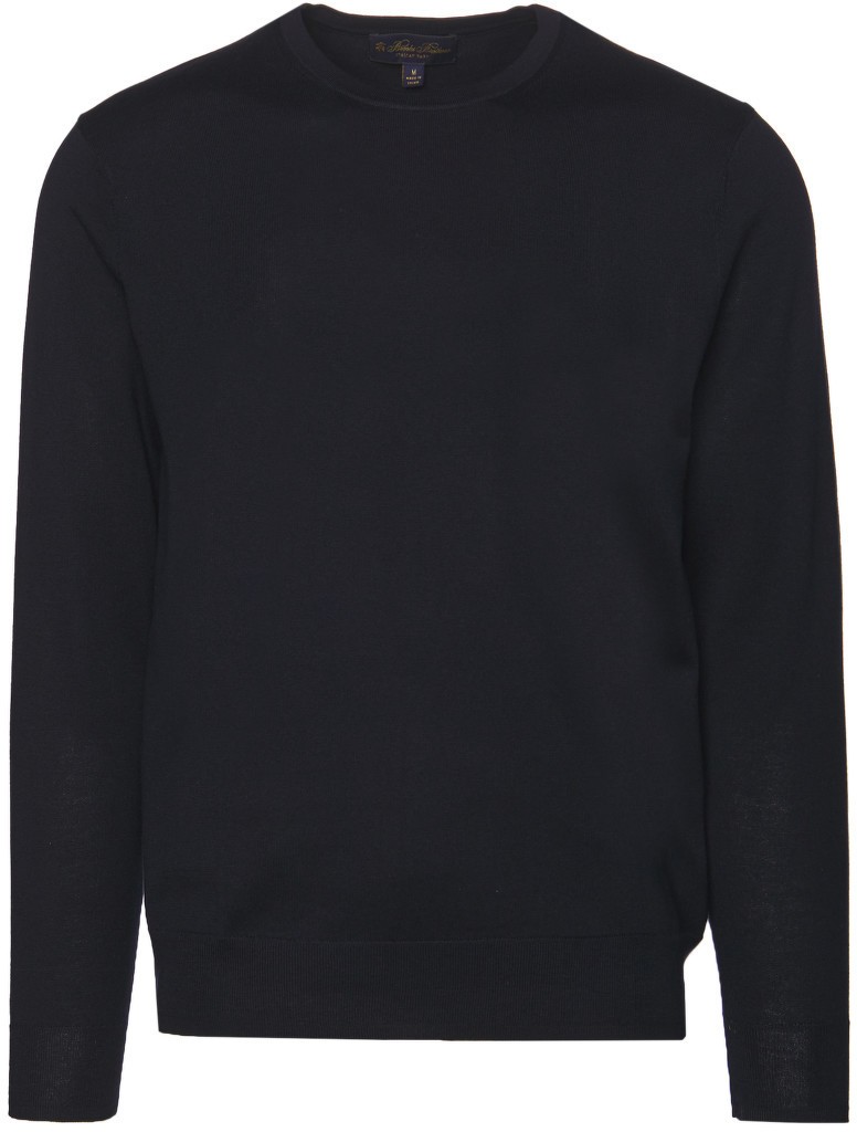 Kardigán Brooks Brothers Swt Ml Silk Cotton Crew Navy
