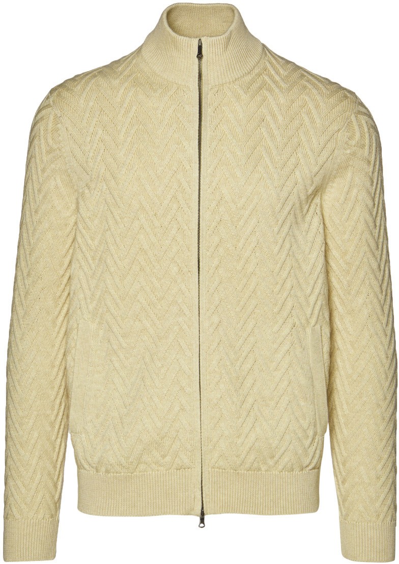 Kardigán Brooks Brothers Swt Ml Chevron Full Zip Oatmeal