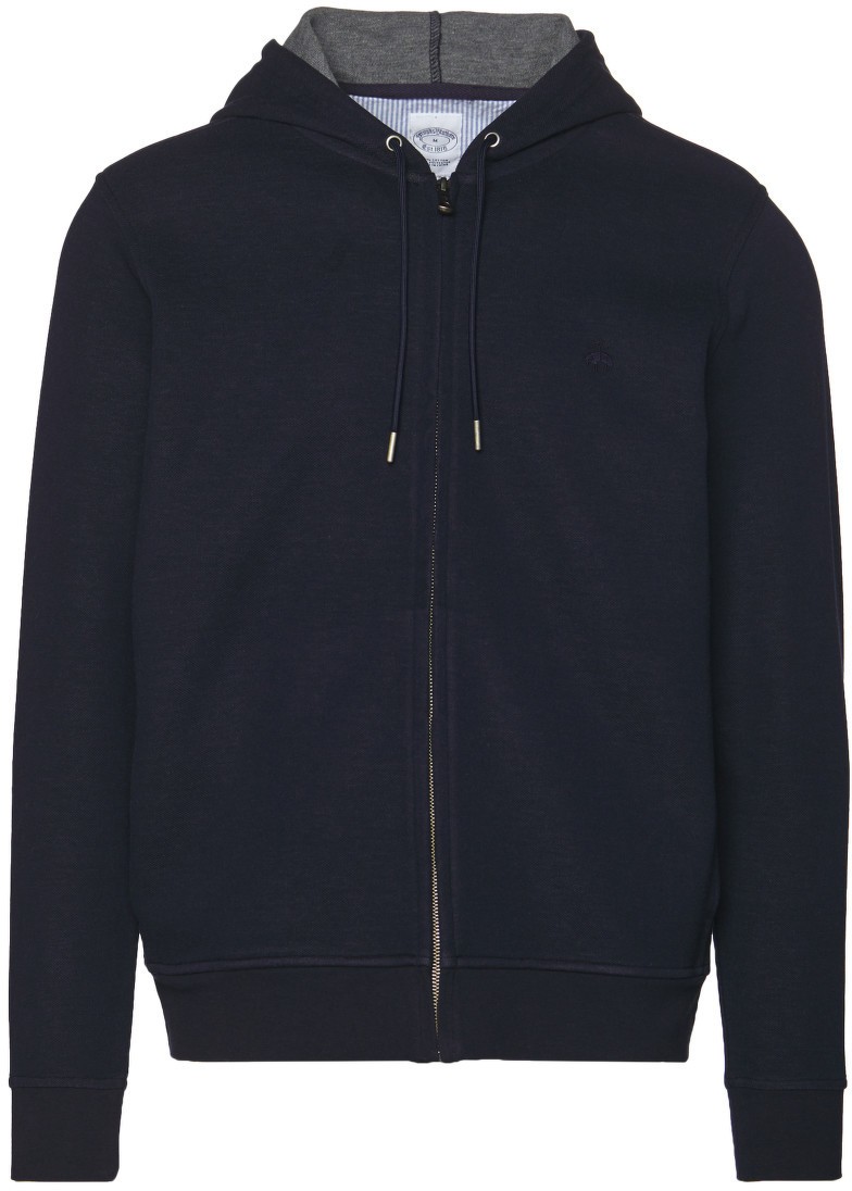 Melegítő Felső Brooks Brothers Knt Piq Terry Full Zip Hoody Navy Blazer