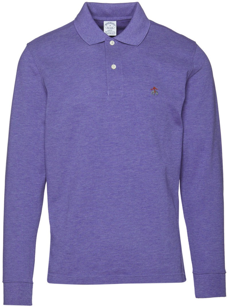 Póló Brooks Brothers Knt Ls Supima Perf Polo Slim Bros B8267