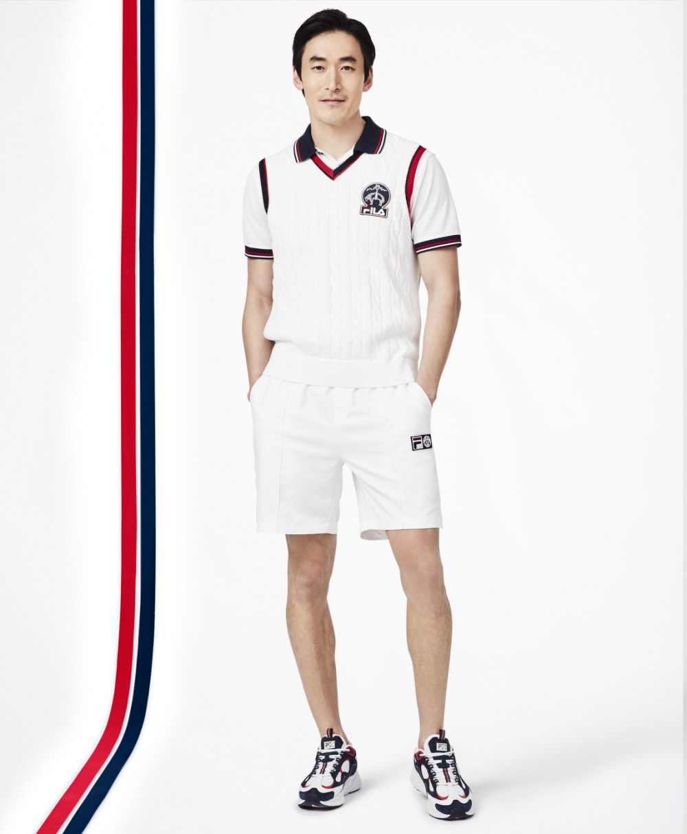 Kardigán Brooks Brothers Brooks Brothers X Fila Lawn Sweater Vest Bright White