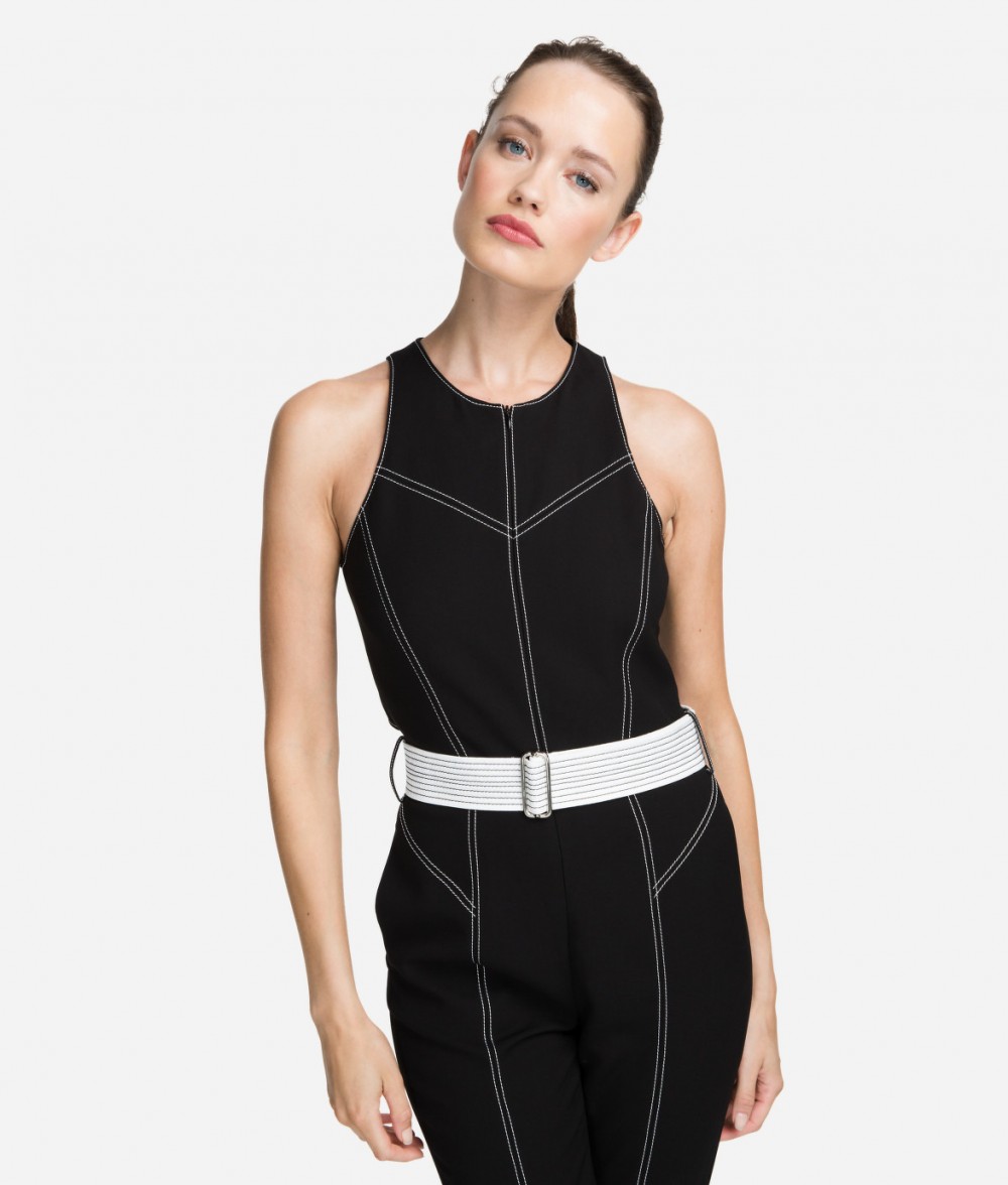 Overál Karl Lagerfeld Contrast Stitch Jumpsuit