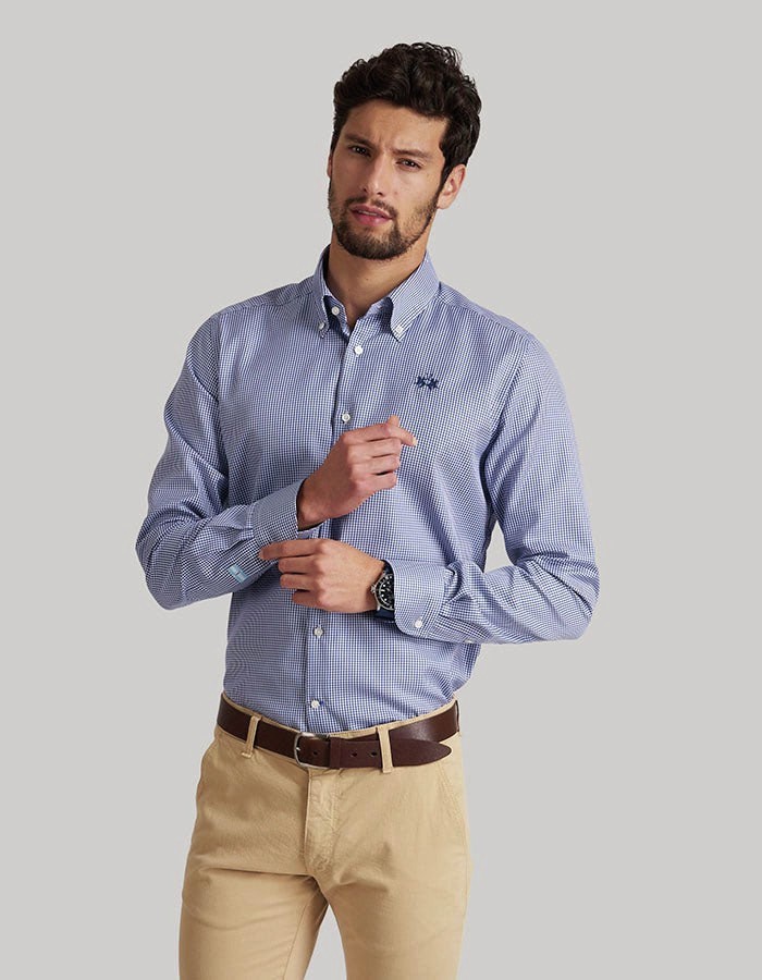 Ing La Martina Man Shirt Long Sleeves Cotton
