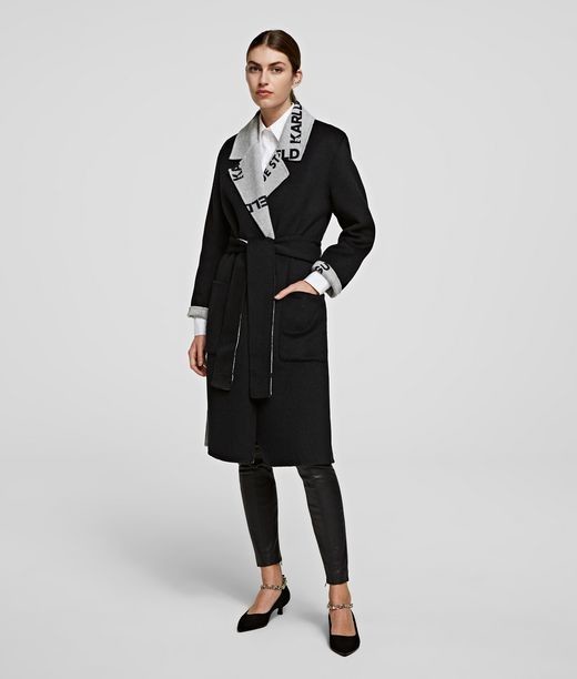 Kabát Karl Lagerfeld Printed Double Faced Coat