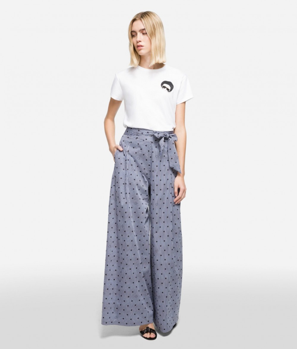 Nadrág Karl Lagerfeld Karl Dots Wideleg Pants