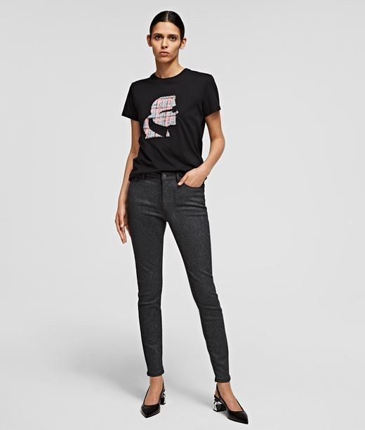 Farmer Karl Lagerfeld Skinny Sparkle Denim Pants