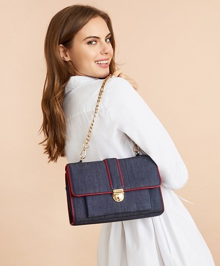 Retikül Brooks Brothers Rf Chain Purse Olimpias_Alfi Light Blue_Medium_ Indigo