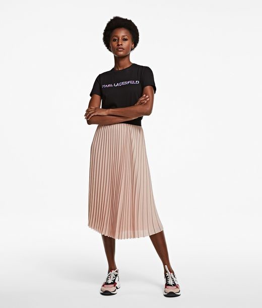 Szoknya Karl Lagerfeld Pin Stripe Pleated Skirt