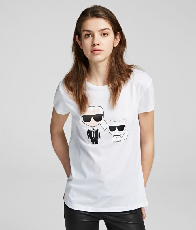 Póló Karl Lagerfeld Ikonik Karl & Choupette Tee