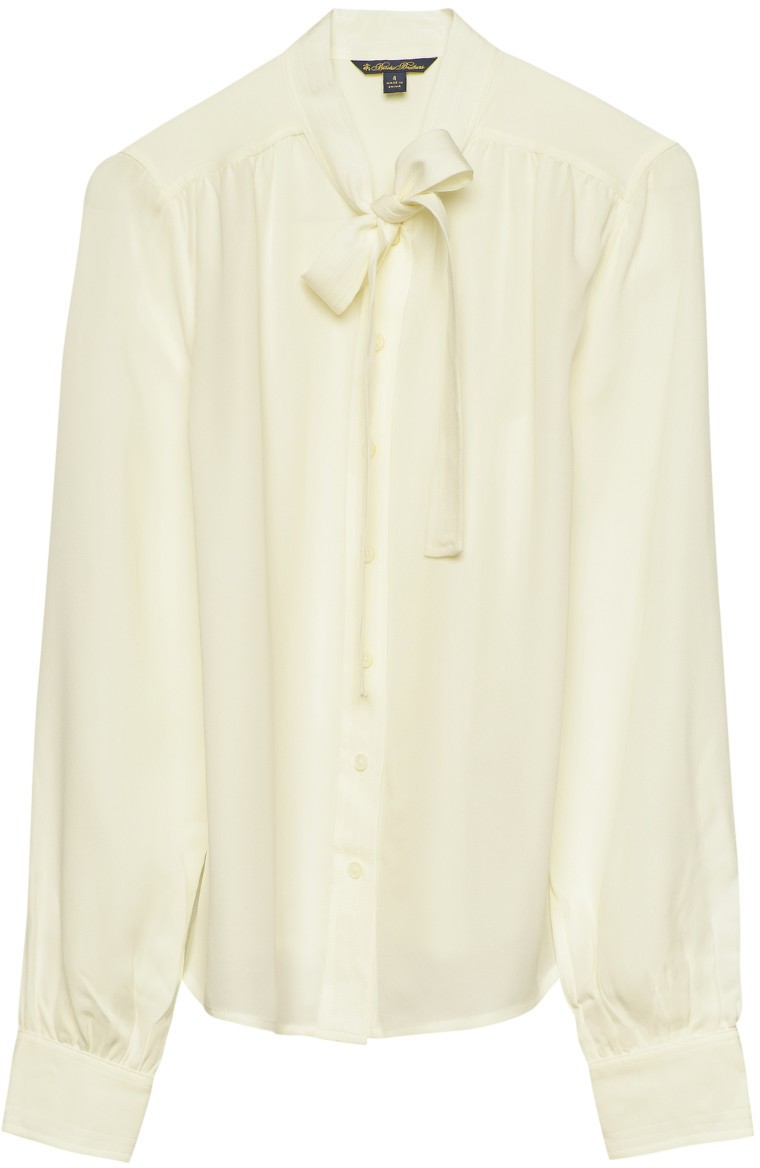 Blúz Brooks Brothers Sft Bls Slk Ls Ivory