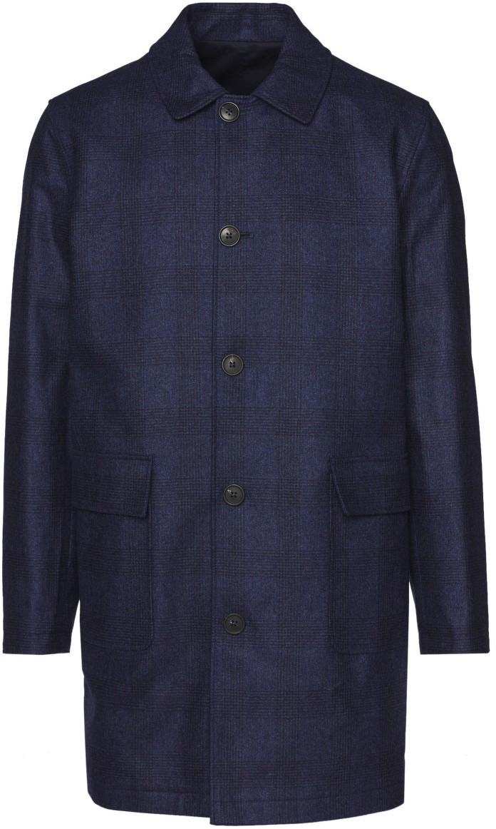 Kabát Brooks Brothers D Otw Rev Trench Navy And Navy Check