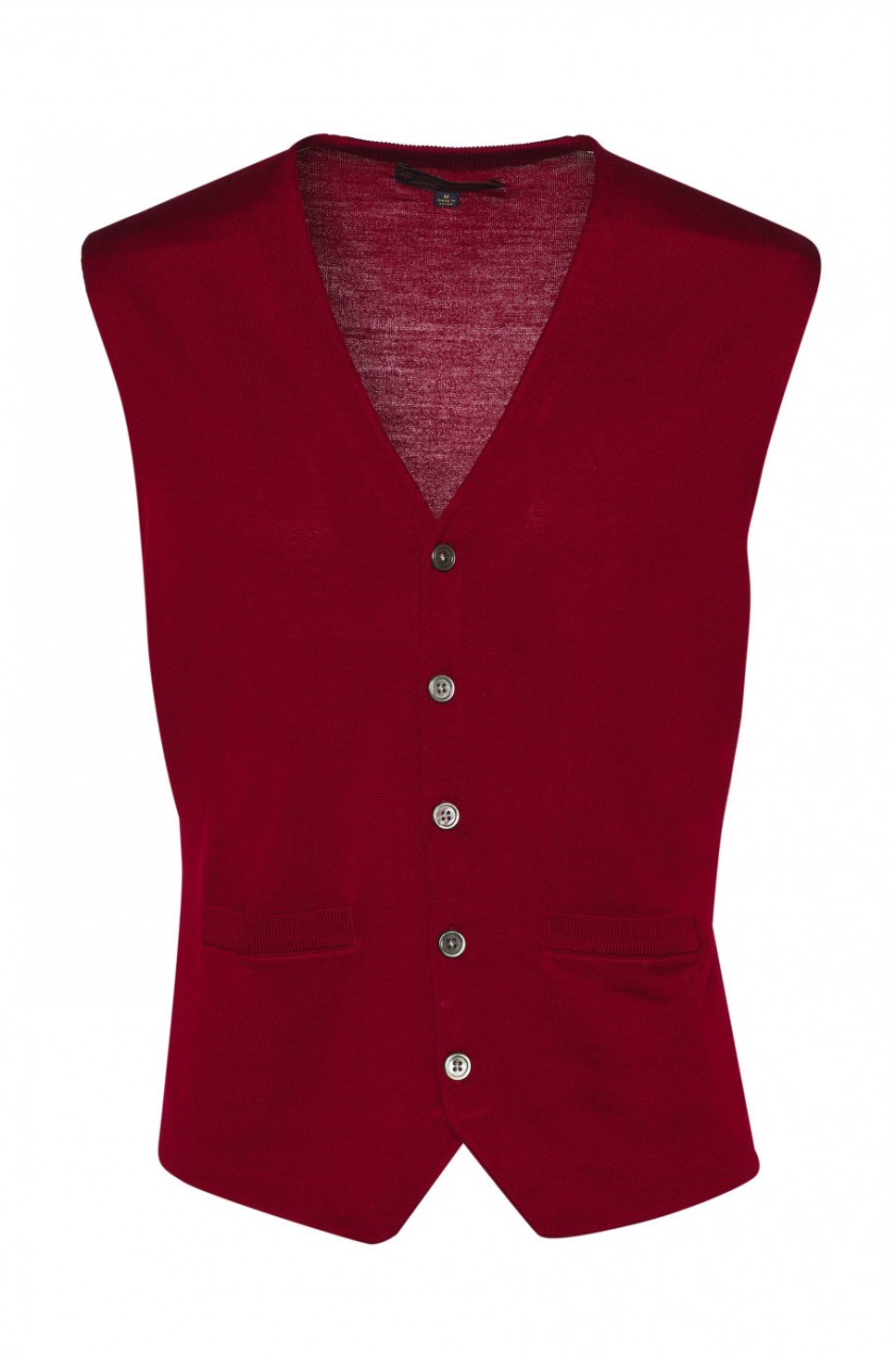 Kardigán Brooks Brothers Swt Wl Easy Care Solid Waistcoat New Red