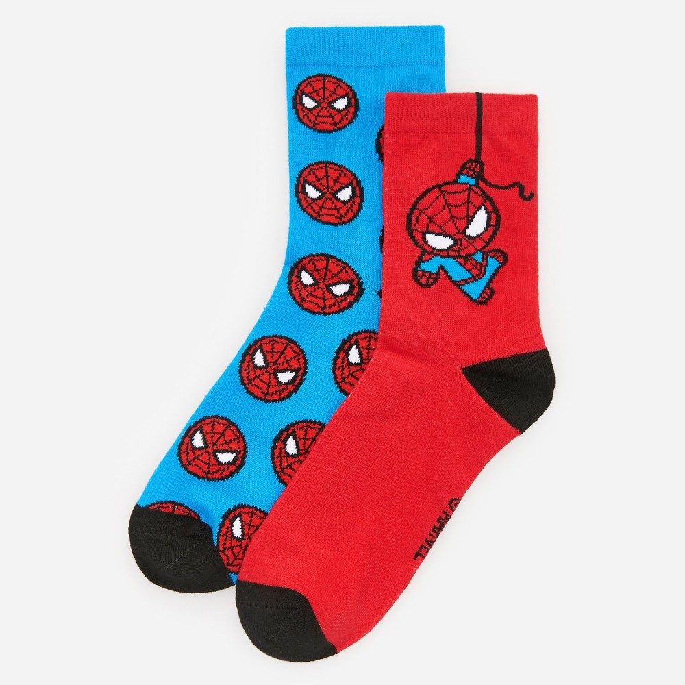 Reserved - 2 pár Spiderman-mintás zokni - Khaki