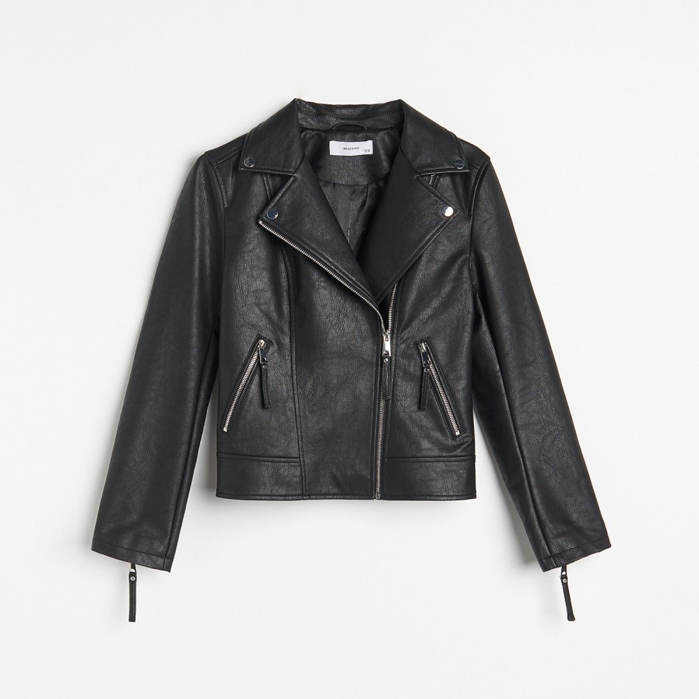 Reserved - Klasszikus bőrdzseki - Fekete