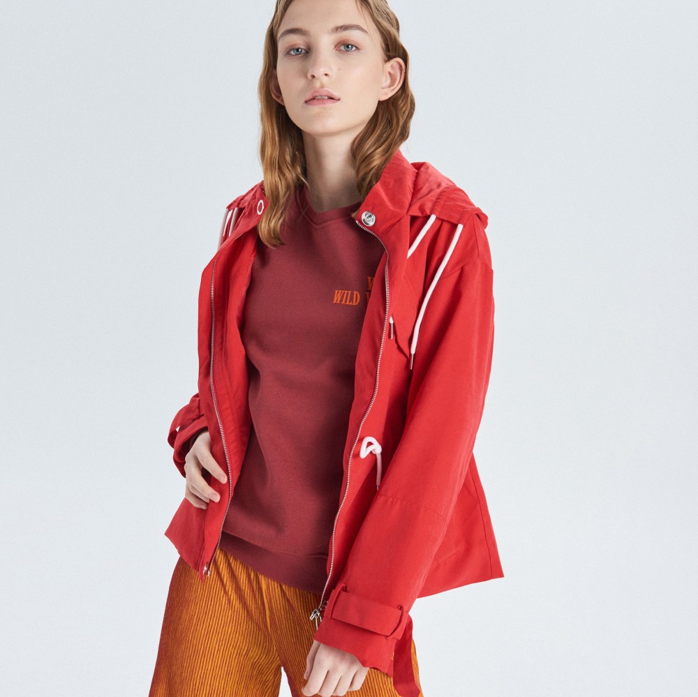 Cropp - Könnyű dzseki kapucnival - Piros