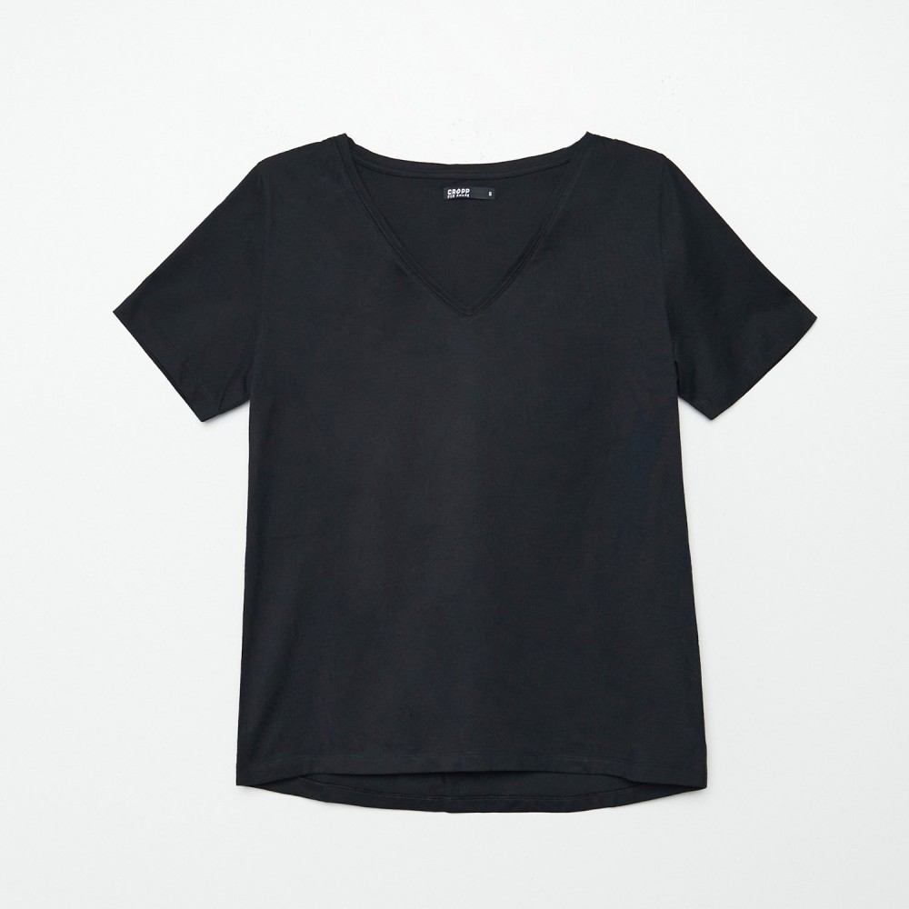Cropp - Egyszerű, oversized póló - Fekete