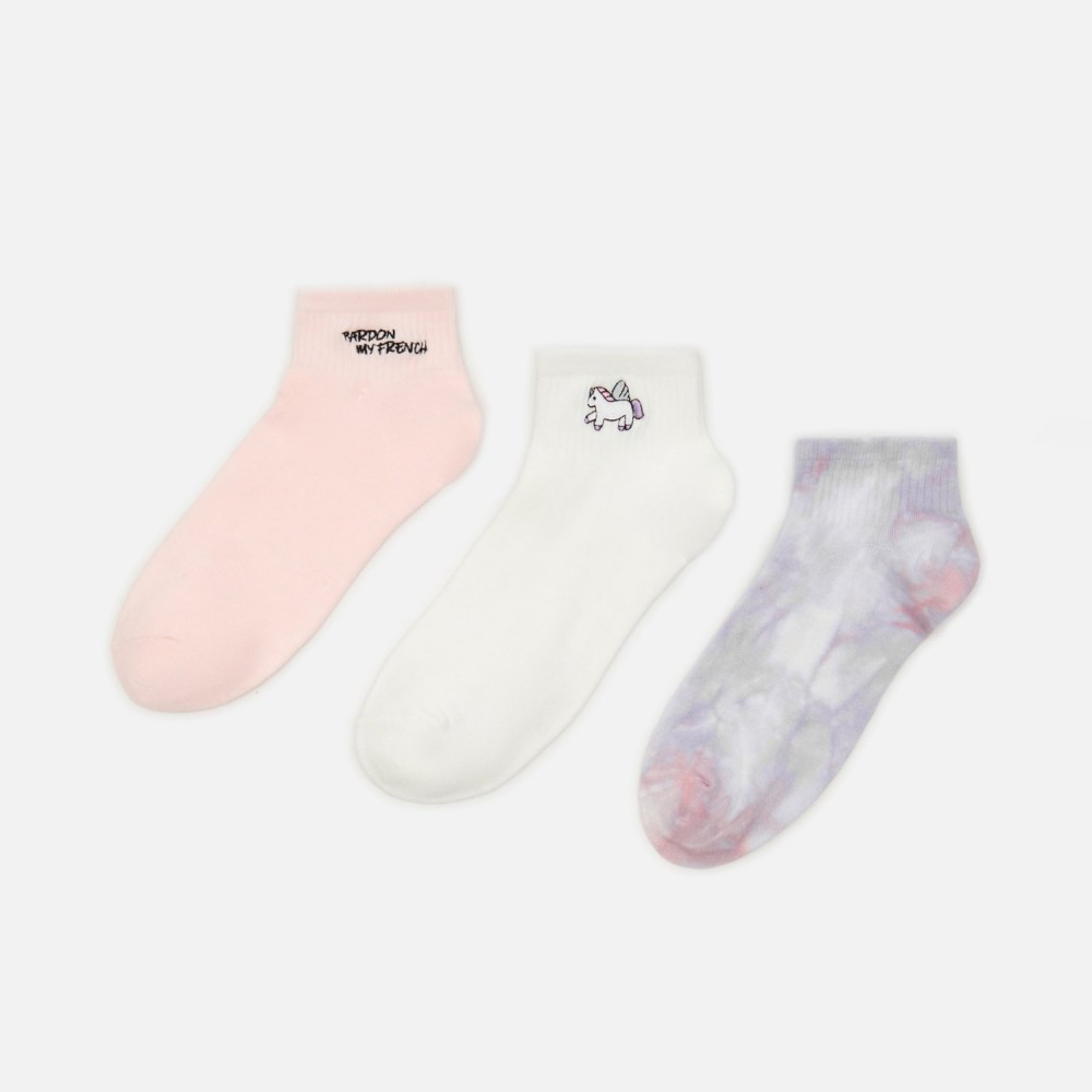 Cropp - 3 darab zokni - Rózsaszín