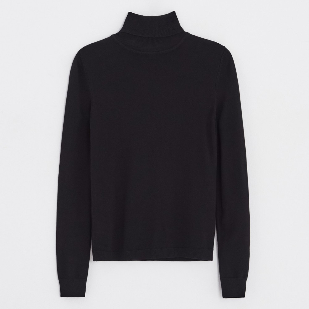 Cropp - Basic garbónyakú pulóver - Fekete