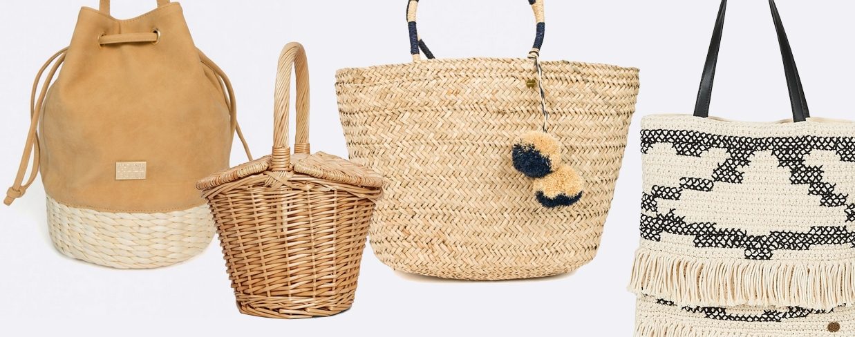 Szalma táska, vesszőfonás és raffia