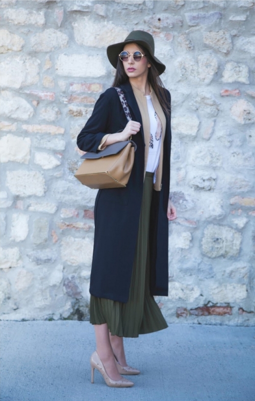 Khaki midi szoknya