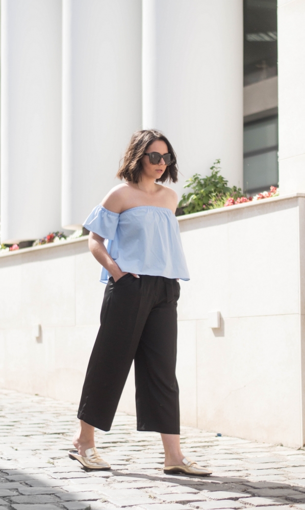 Culottes ejtett vállú toppal