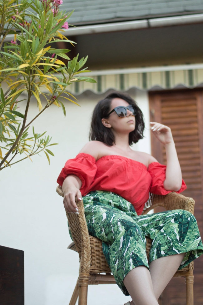 Pálmaleveles culottes