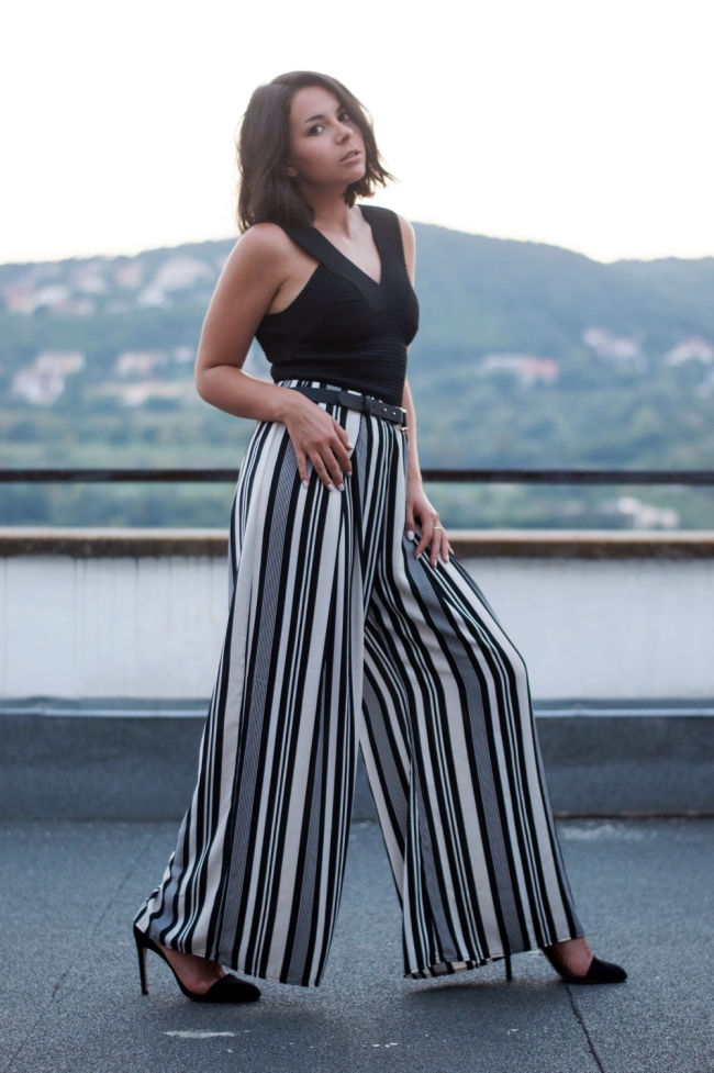 Csíkos marlene nadrág
