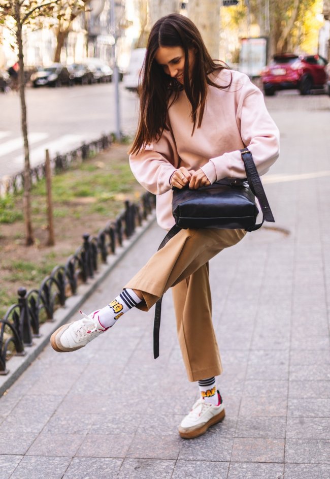 Púderrózsaszín oversize pulcsi